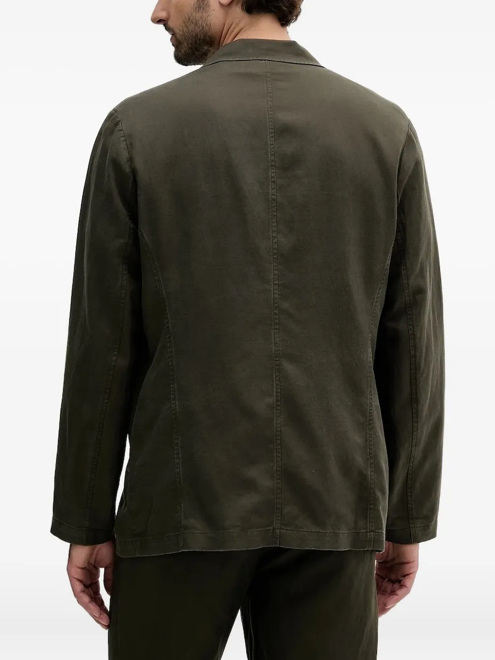 Armani Exchange single-breasted flap-pocket suit Groen