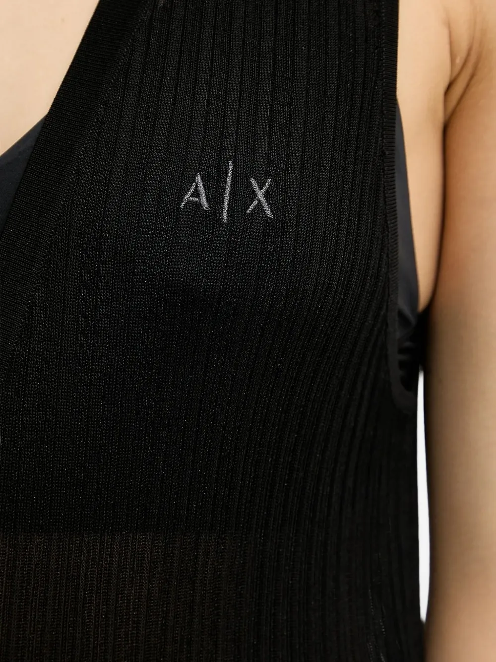 Armani Exchange Geplooid mouwloos vest Zwart