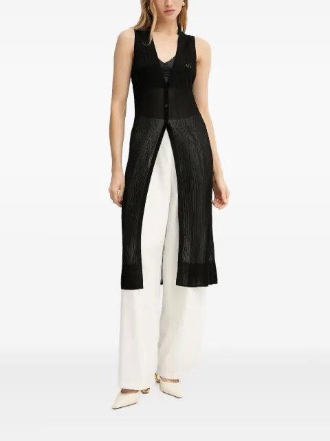 Armani Exchange sleeveless pleated cardigan