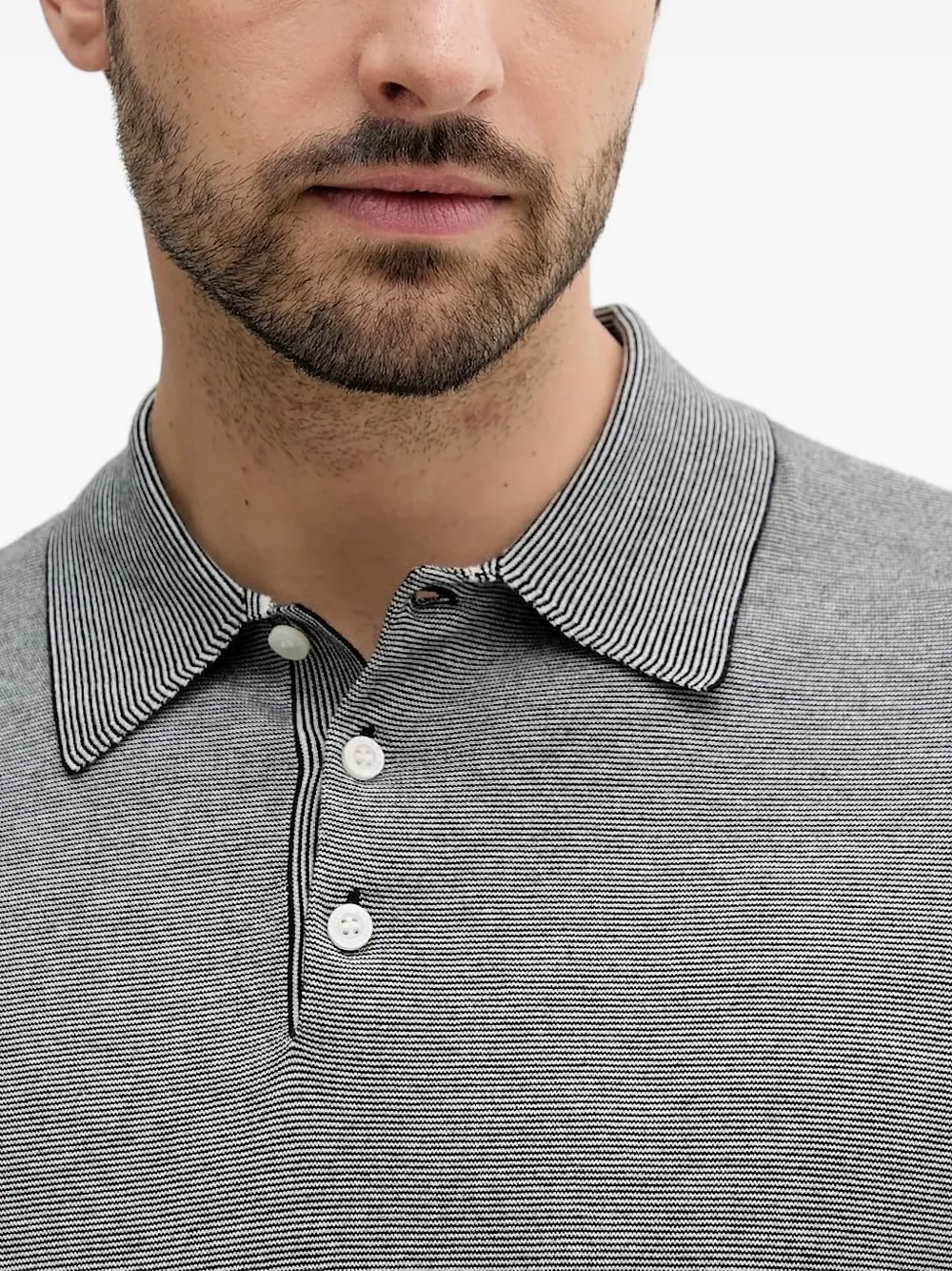 Armani Exchange long-sleeve polo shirt Zwart