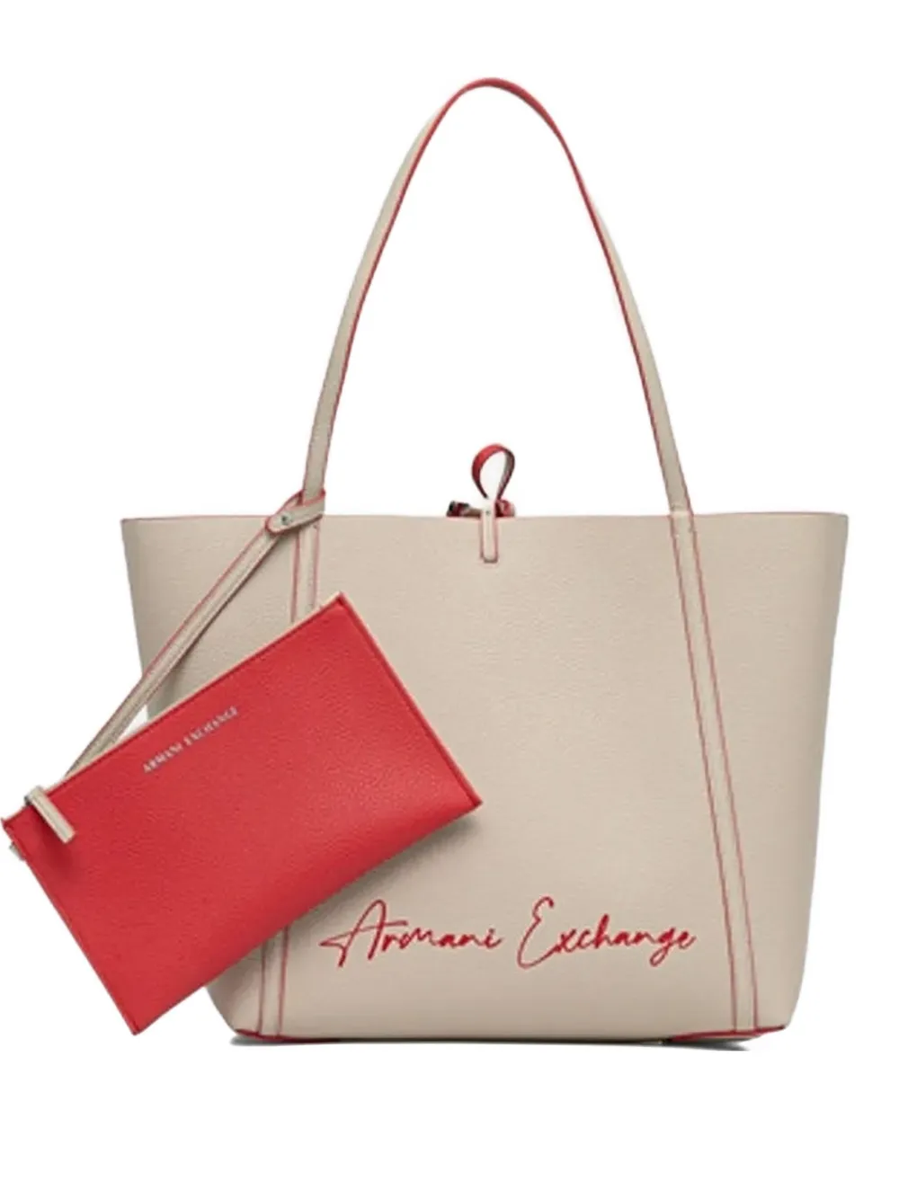 Armani Exchange Shopper met contrasterende afwerking Beige