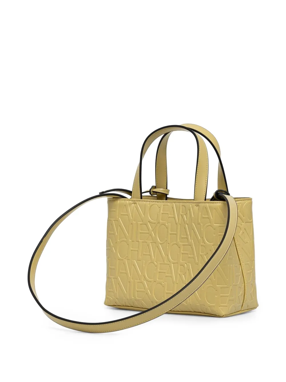 Armani Exchange Logo-plaque Satchel In Yellow