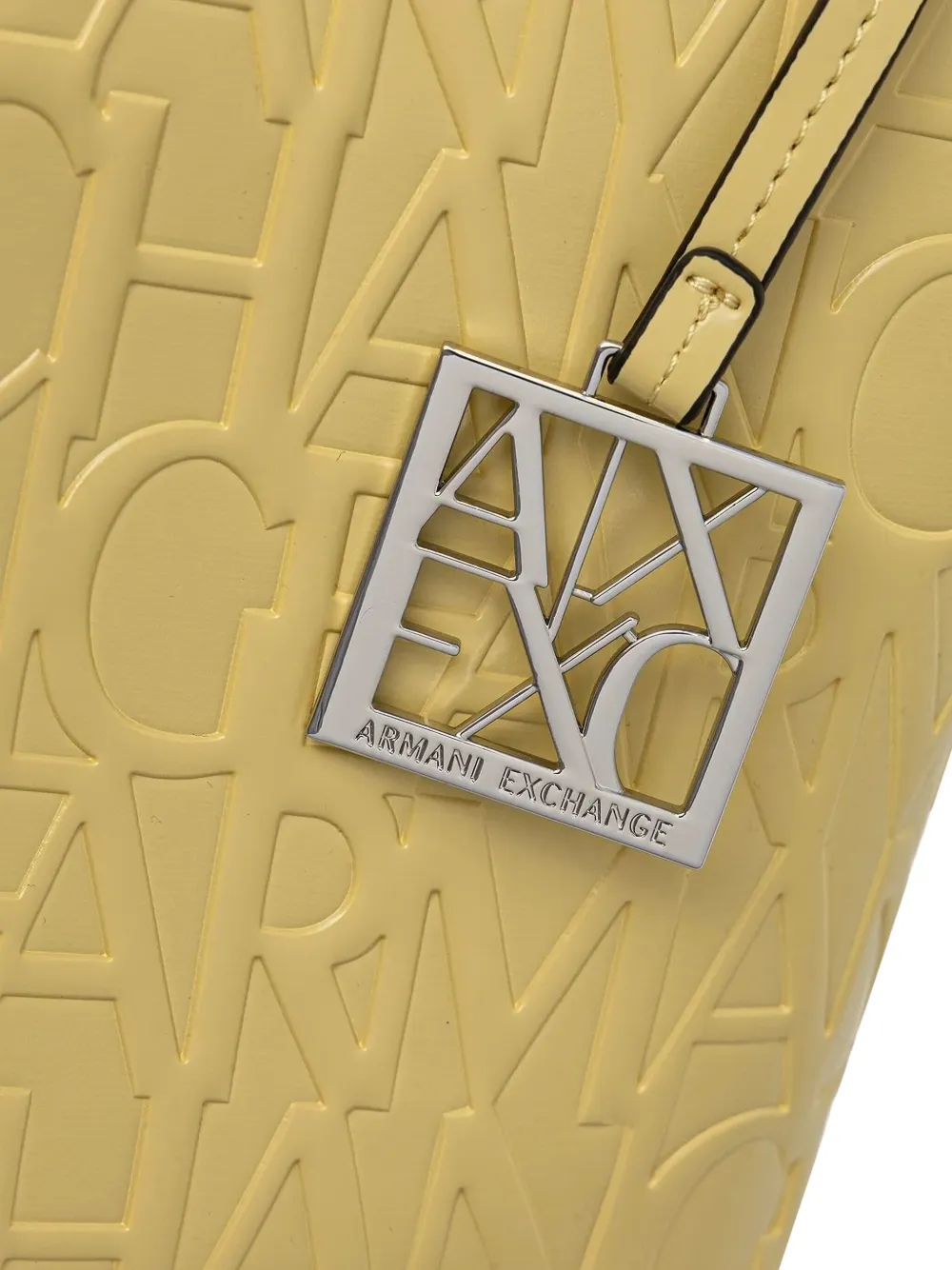 Armani Exchange Logo-plaque Satchel In Yellow