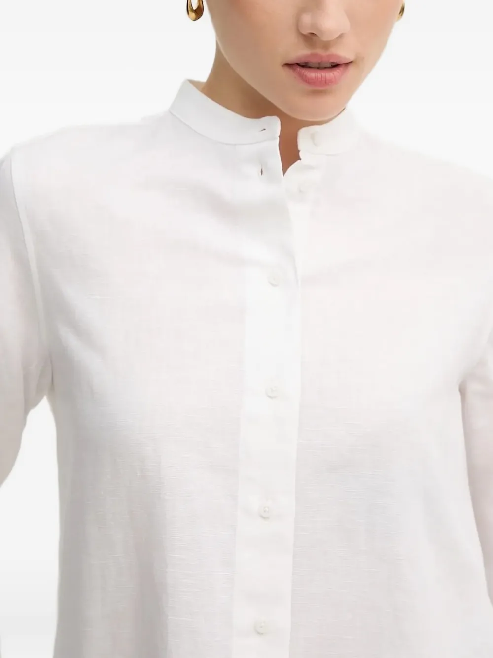 Armani Exchange mandarin-collar shirt Wit