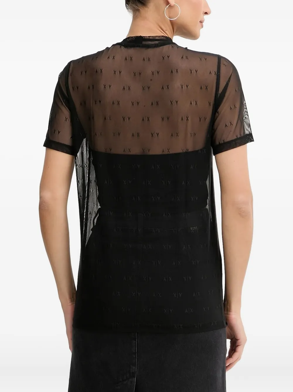 Armani Exchange logo-pattern mesh T-shirt | T-Shirts & Jersey Shirts | Image 2