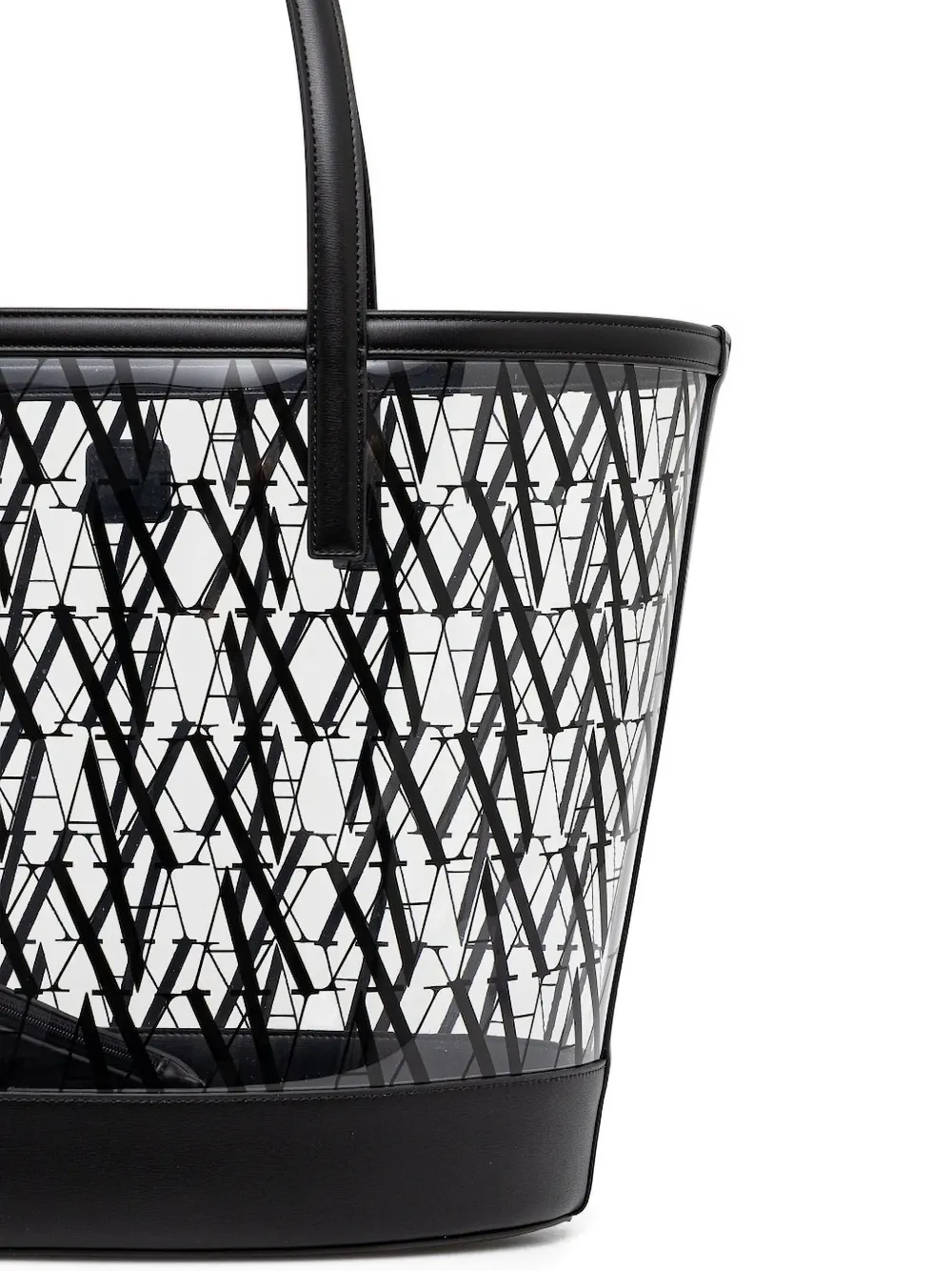 Armani Exchange Doorzichtige shopper met logo - Zwart