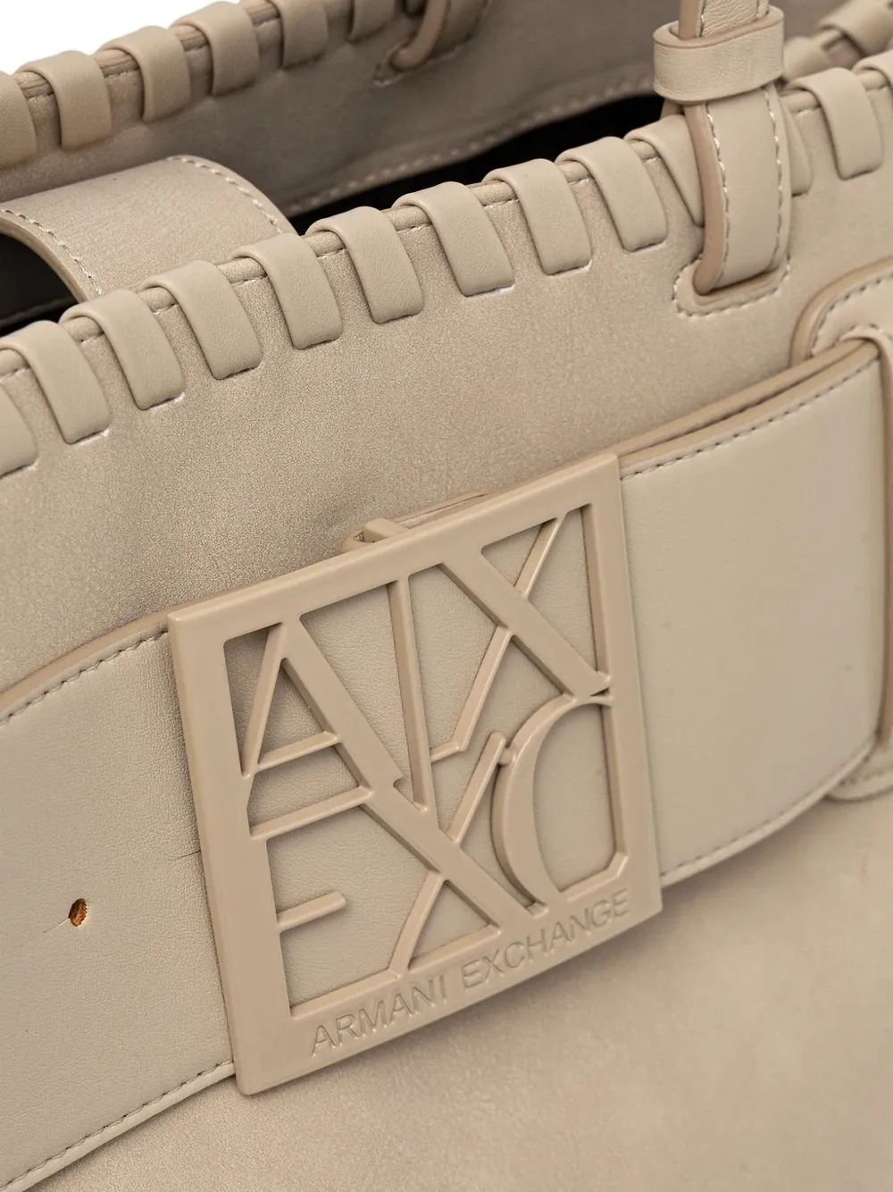 Armani Exchange Handbag With Asv Logo Detail In Neutral