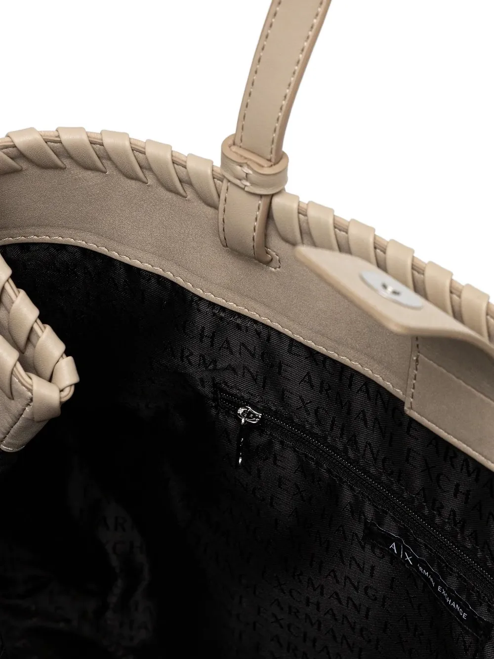 Armani Exchange Handbag With Asv Logo Detail In Neutral