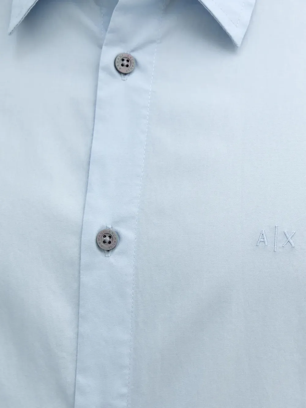 Armani Exchange embroidered-logo shirt Blauw
