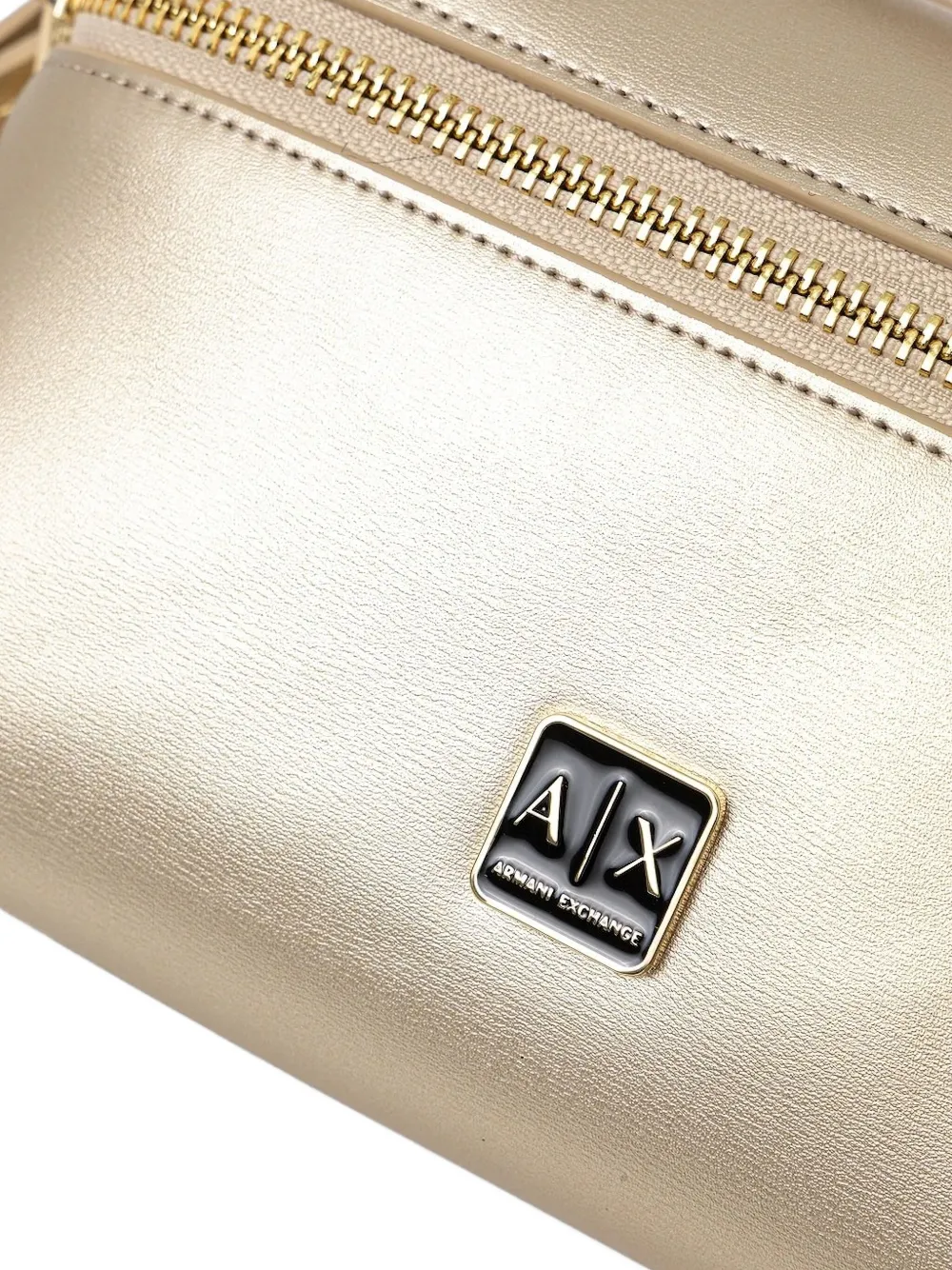 Armani Exchange Metallic Make-up Bag In Yellow