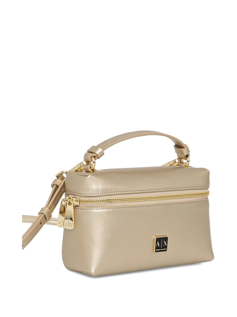 Armani Exchange Metallic Make-up Bag In Yellow