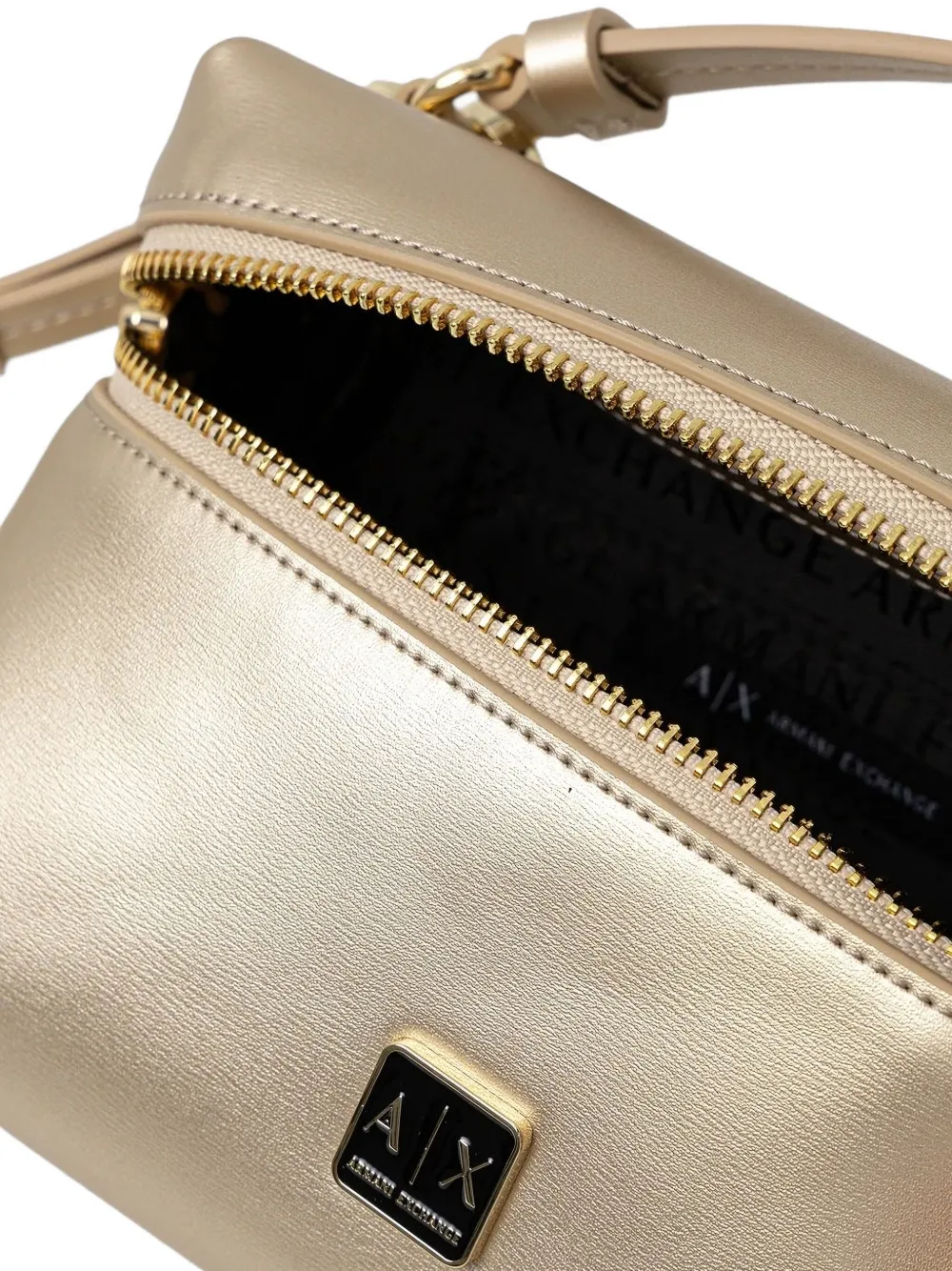 Armani Exchange Metallic Make-up Bag In Yellow