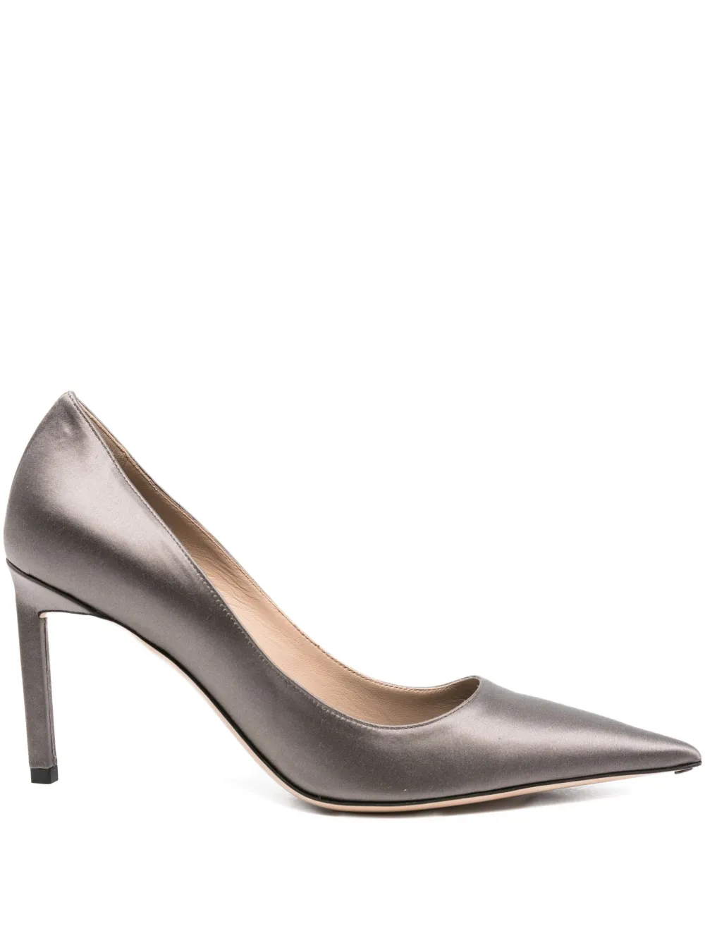 Tom Ford 85mm Pointed-toe Satin Pumps In Gray