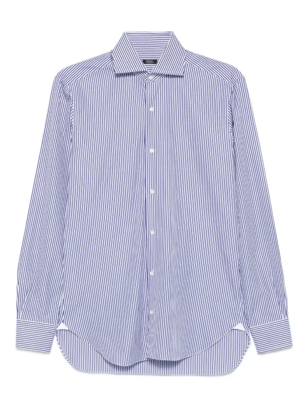 バルバ　ストライプシャツ Barba ストライプ シャツ | ブルー | FARFETCH JP