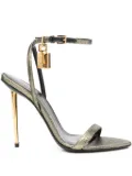 TOM FORD 115mm padlock stiletto heeled sandals - Gold