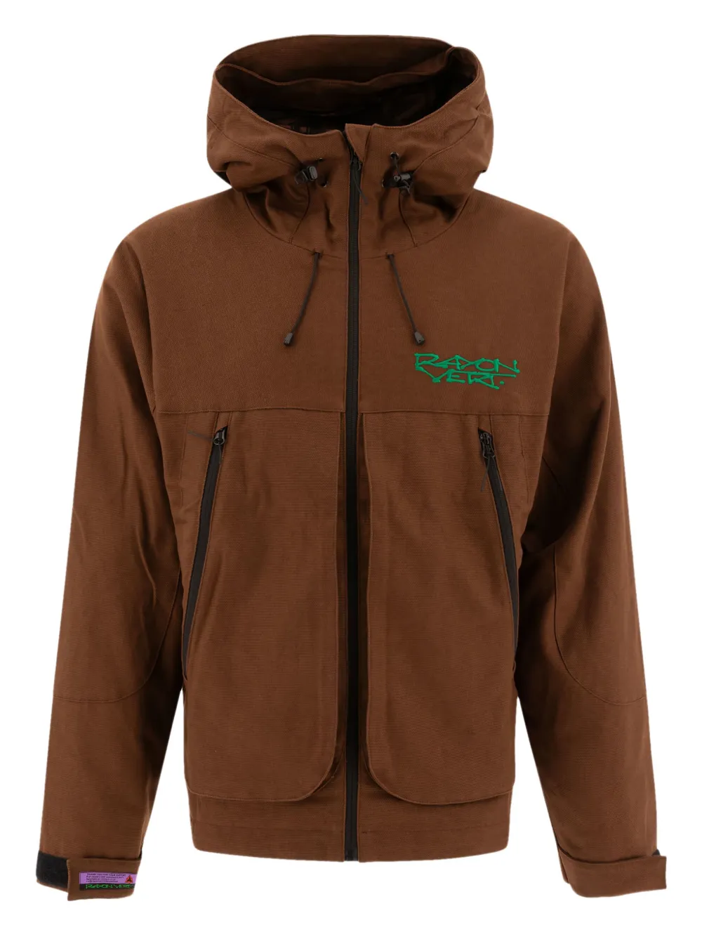 Rayon Vert drawstring hood zip-front hoodie | Brown | Image 1