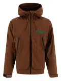 Rayon Vert drawstring hood zip-front hoodie - Brown