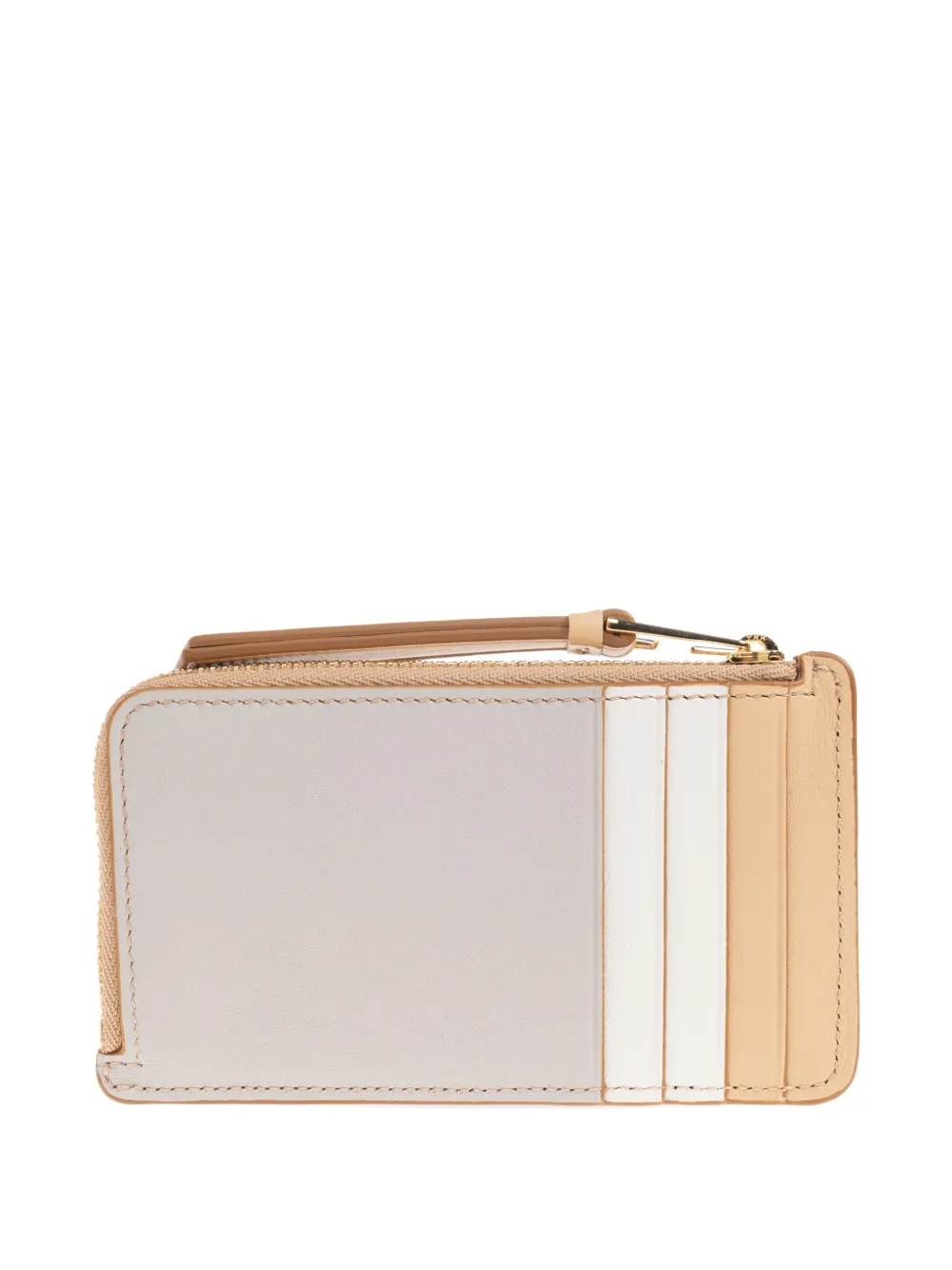 LOEWE Leren portemonnee met vlakken Beige