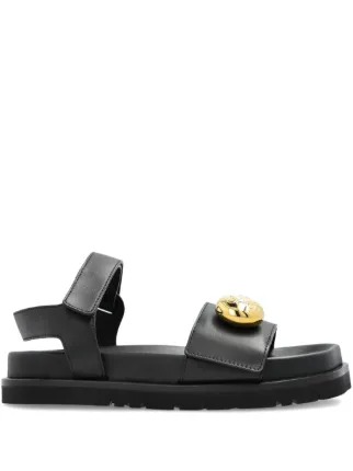 LOEWE ぺブル レザーサンダル | ブラック | FARFETCH JP