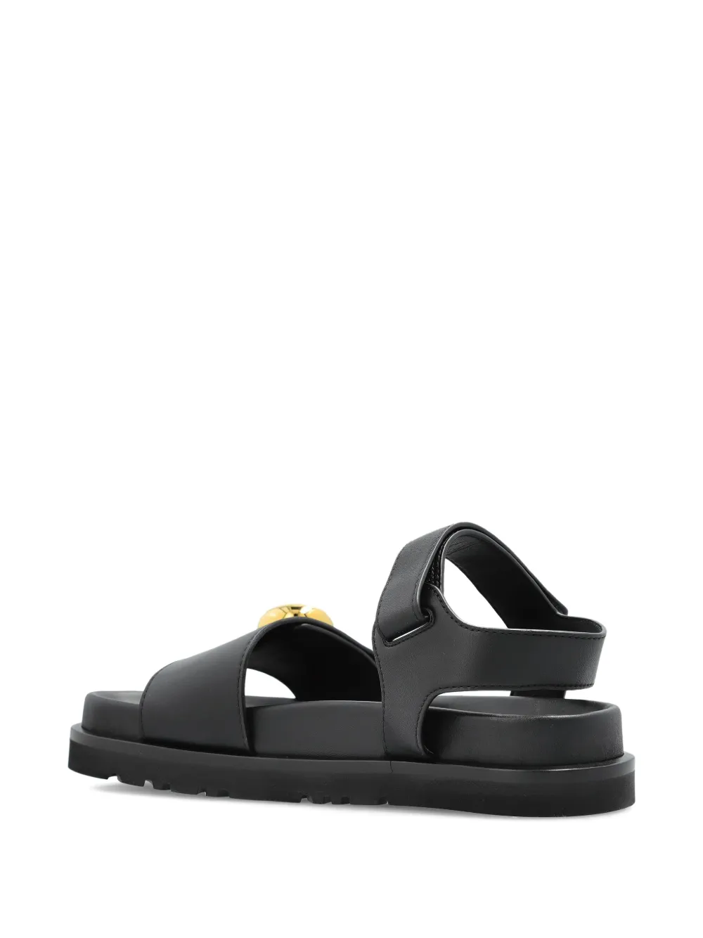 LOEWE Pebble leather sandals Black