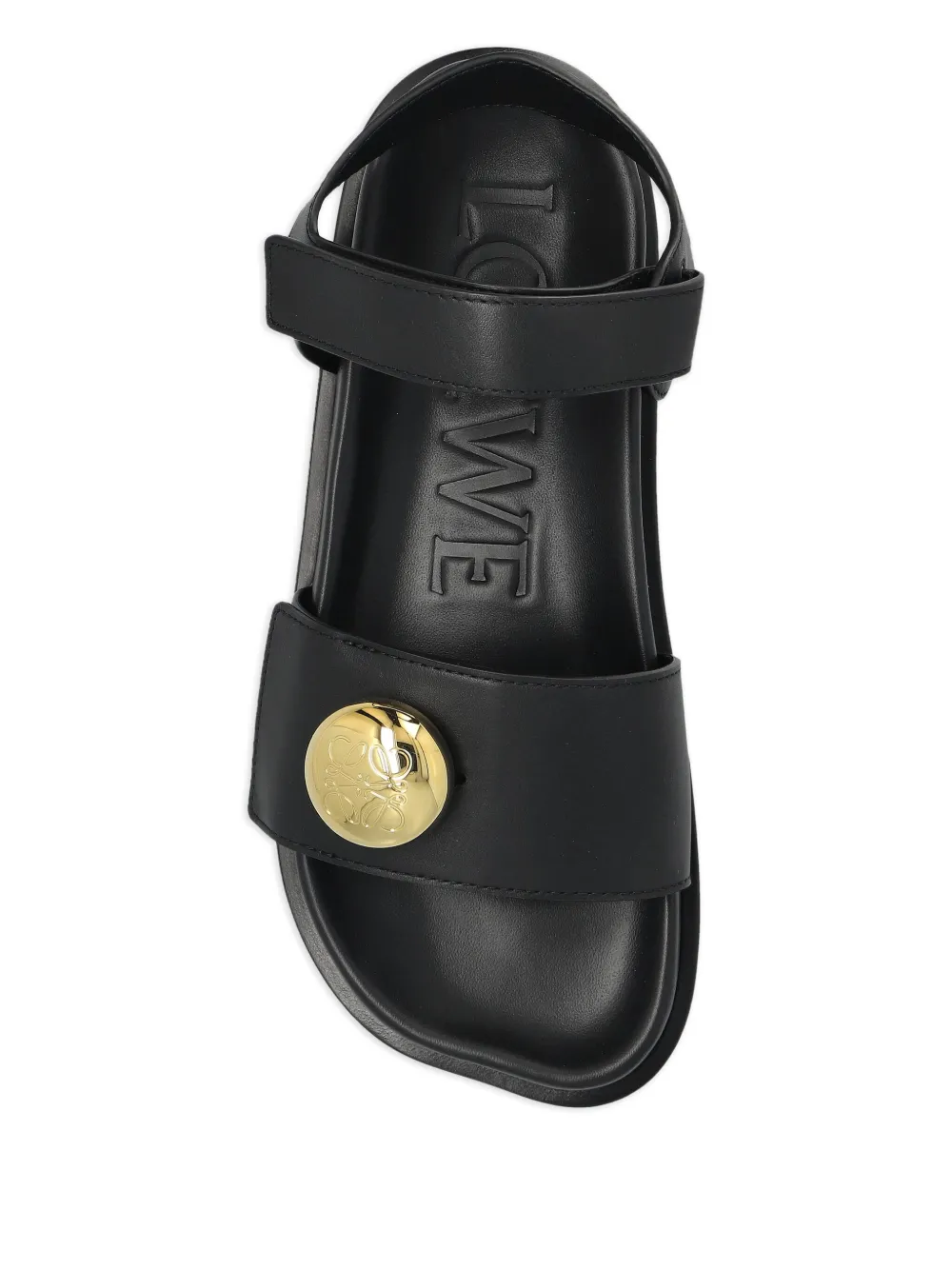 LOEWE Pebble leather sandals Black