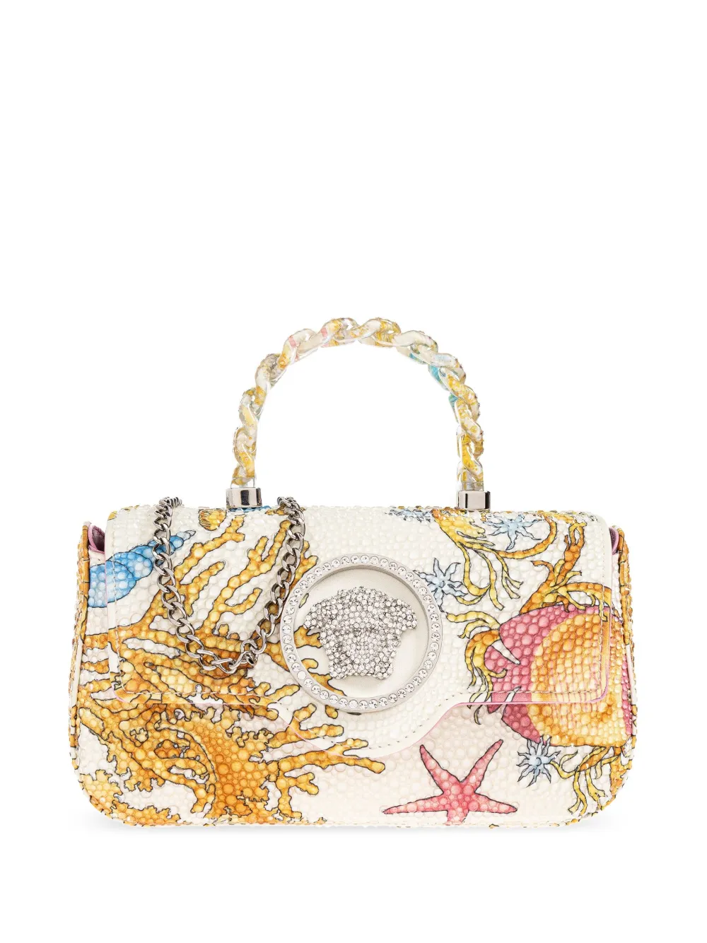 Versace La Medusa verfraaide Sea-Life crossbodytas Wit
