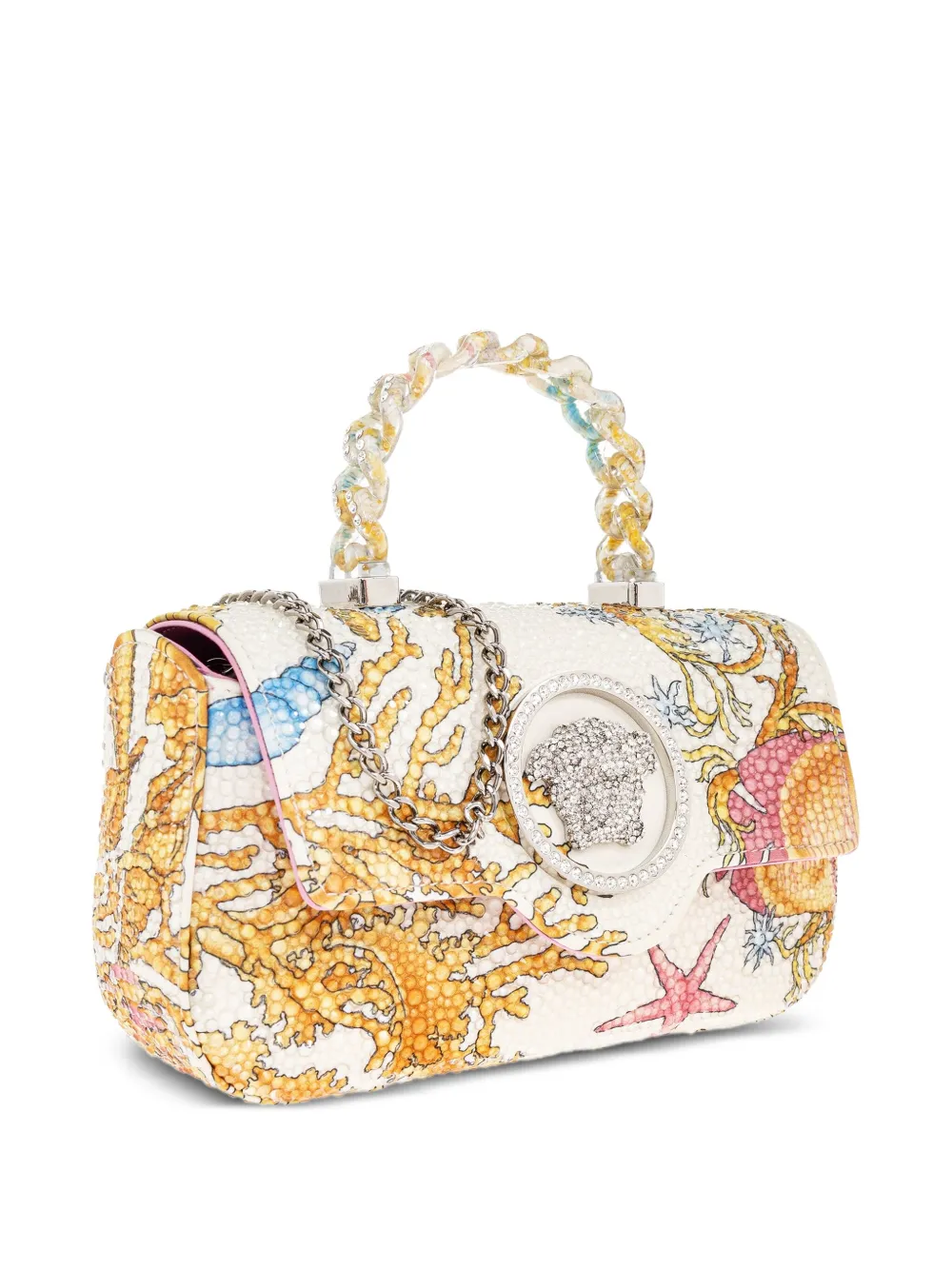 Versace La Medusa verfraaide Sea-Life crossbodytas Wit