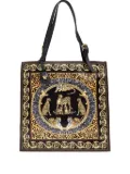 Versace animal-print baroque tote bag - Black