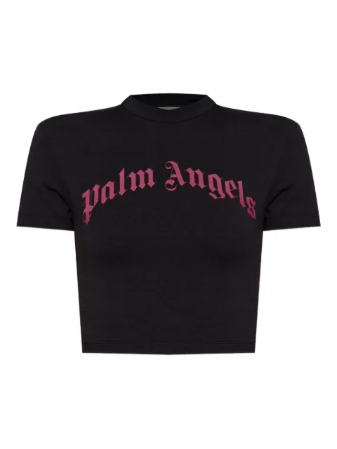 Palm Angels logo-print cropped T-shirt