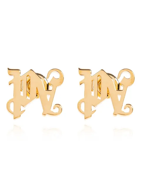 Palm Angels monogram gothic-initial stud earrings