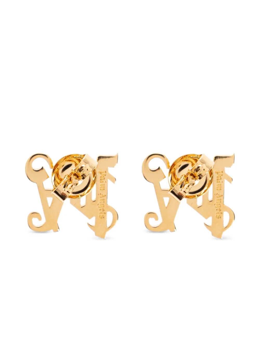 Palm Angels monogram gothic-initial stud earrings - Goud