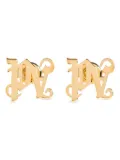 Palm Angels monogram gothic-initial stud earrings - Gold