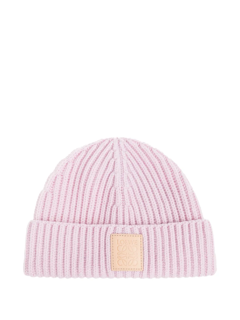 ribbed logo-plaque beanie