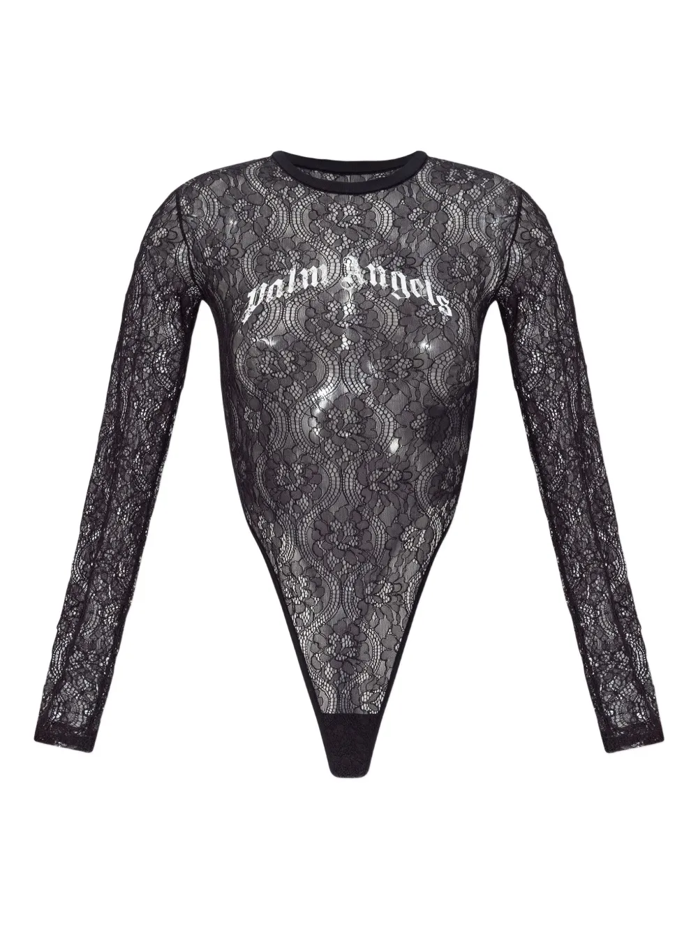 Palm Angels lace logo bodysuit Zwart