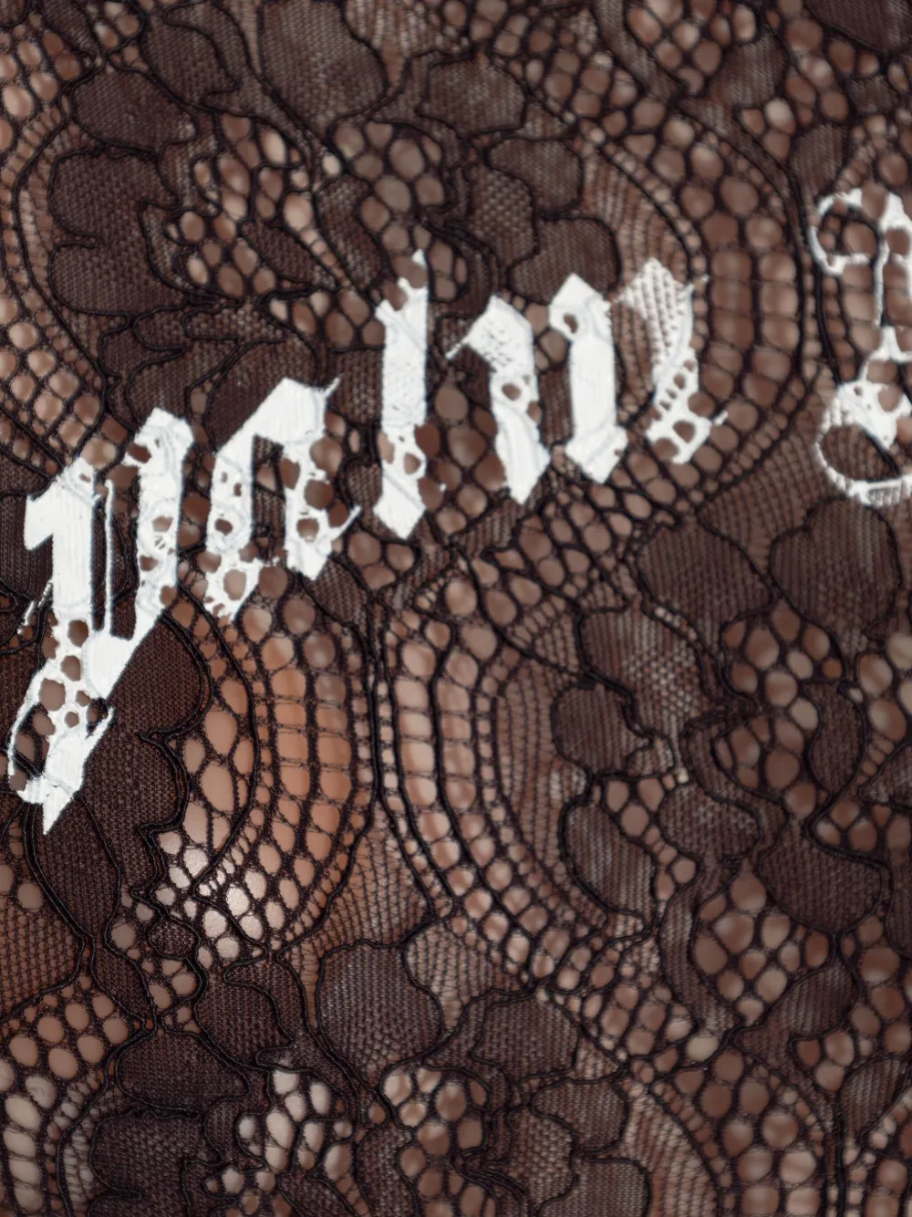 Palm Angels lace logo bodysuit Zwart