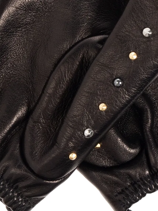 versace レザー手袋　グローブ Versace スタッズ レザーグローブ | ブラック | FARFETCH JP