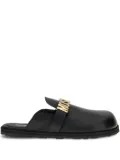 Moschino logo-plaque slip-on mules - Black