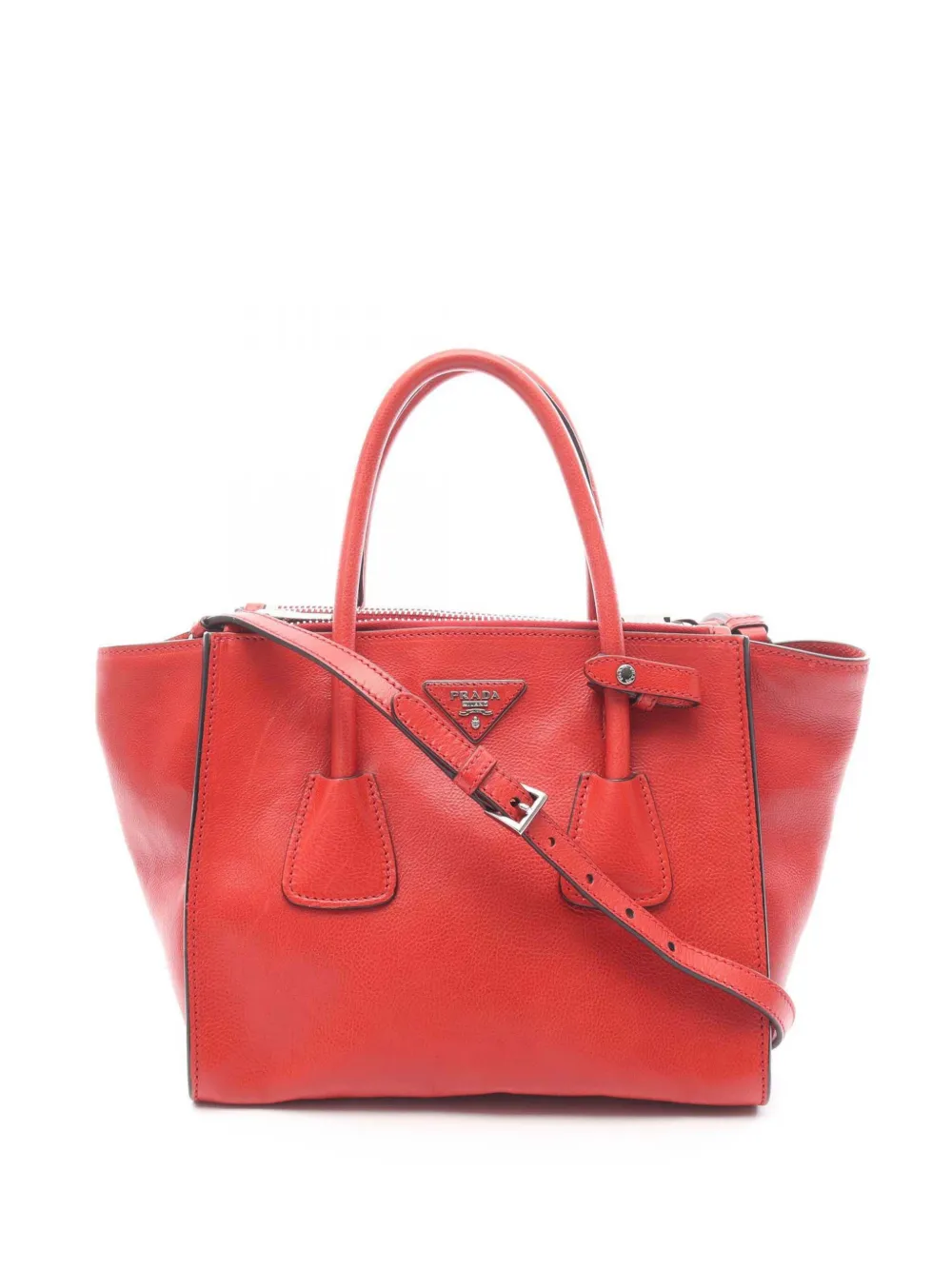 Prada Pre-Owned 2010-2025 Glace Calf Twin Pocket satchel - レッド Prada Pre-Owned 2010-2025 Glace Calf Twin Pocket satchel - レッド
