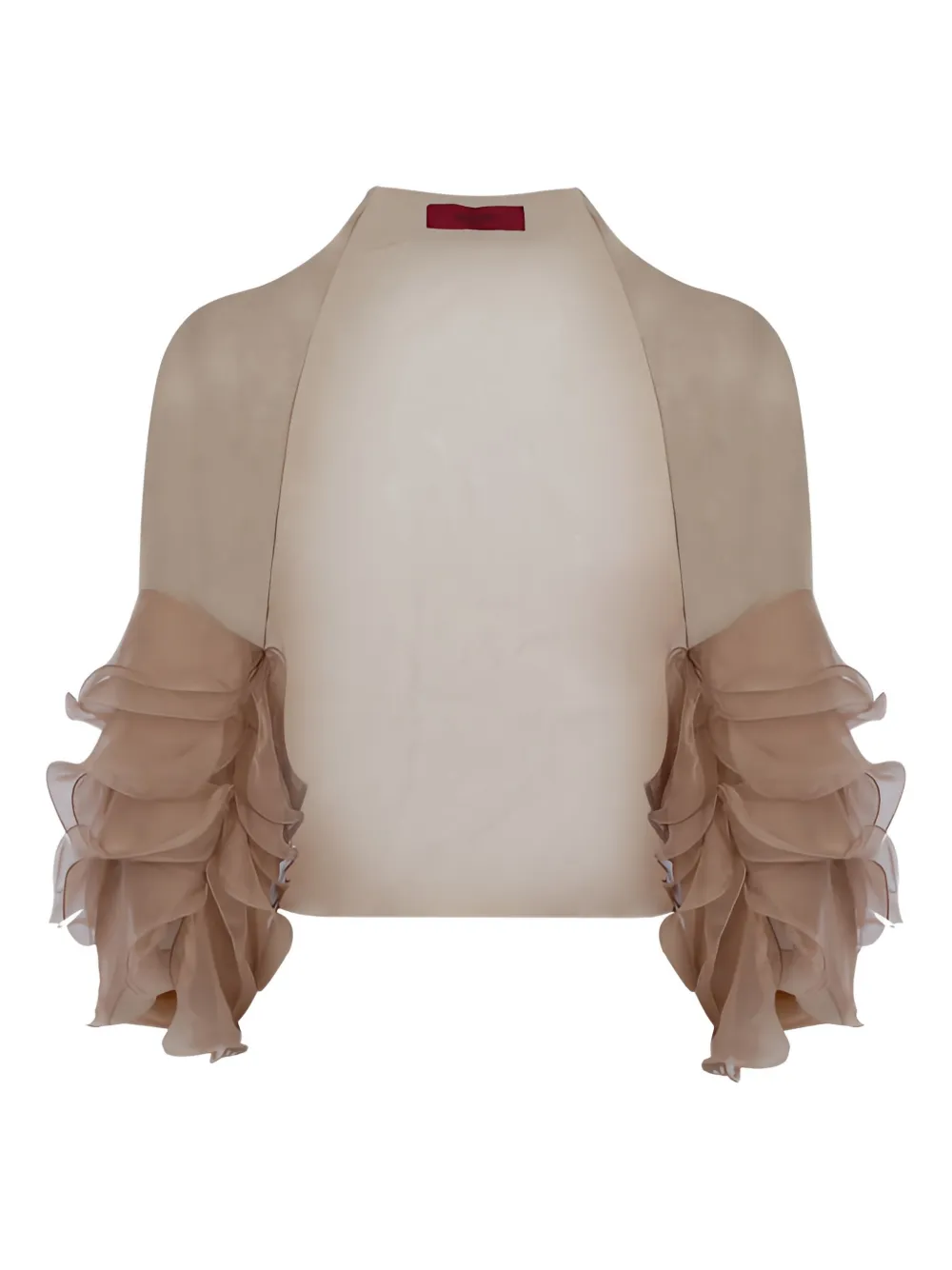 Valentino Ruffled-sleeve Jacket In Nude