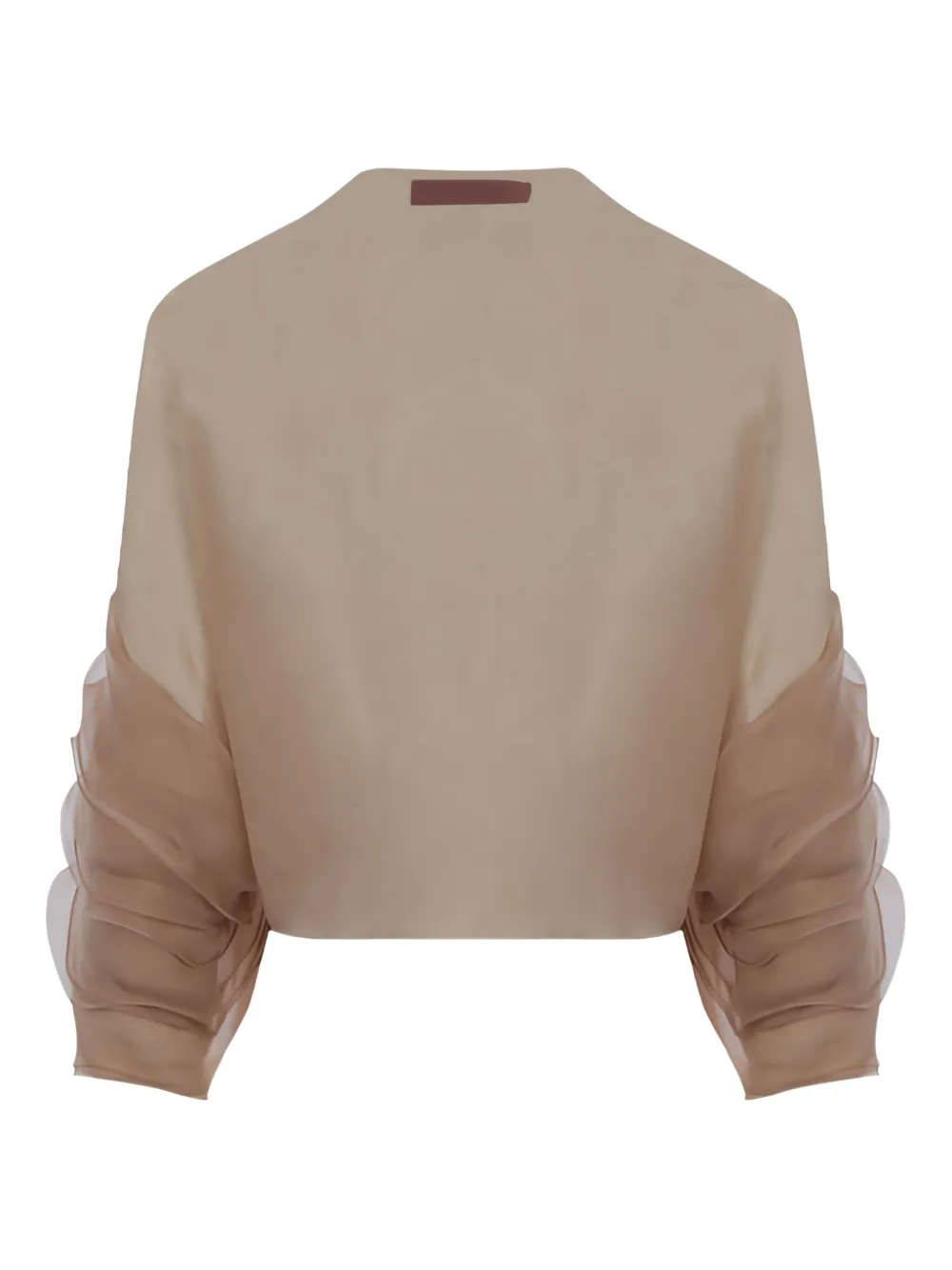Valentino Ruffled-sleeve Jacket In Nude