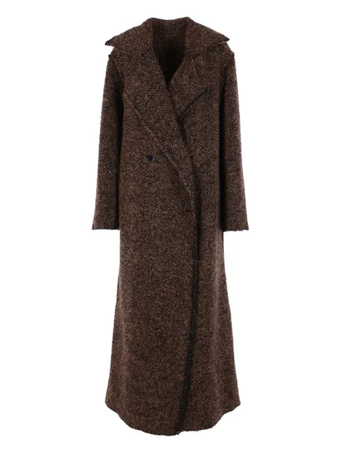 Alberta Ferretti herringbone button coat