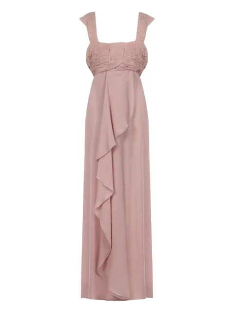 Valentino Garavani embroidered frill maxi dress