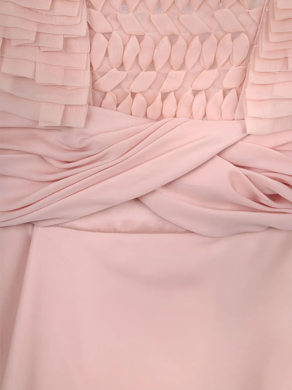 Valentino Garavani embroidered frill maxi dress Roze