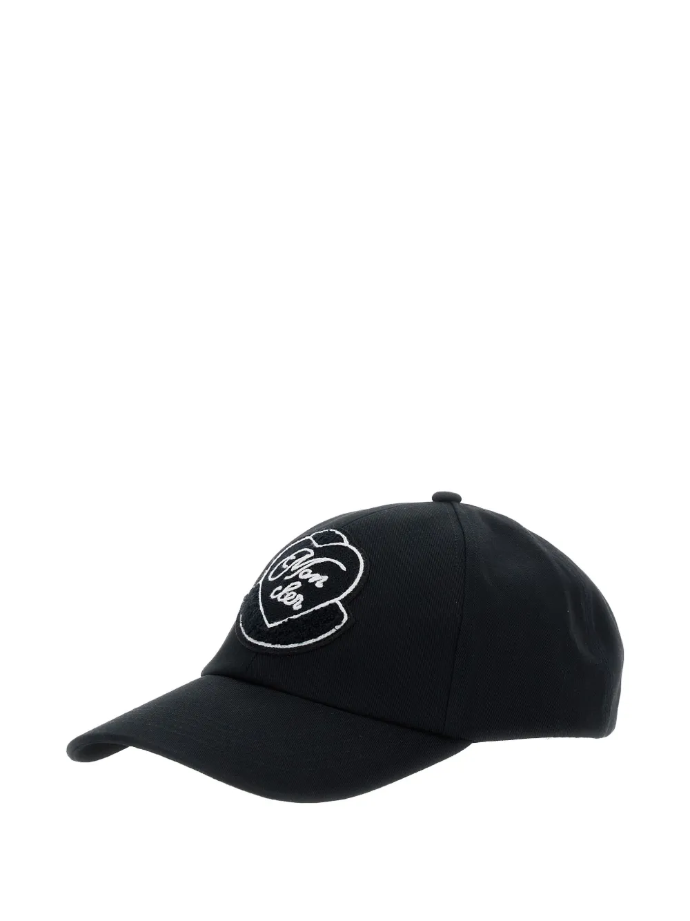 Moncler Heart-patch Baseball Cap In Black