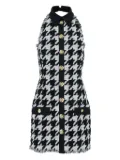 Balmain houndstooth button-detailed mini dress - Black