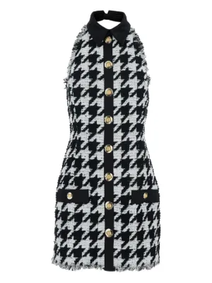 green and black zebra striped mini dress from balmain Balmain - As Seen on Rosie Huntington Whiteley main image 1