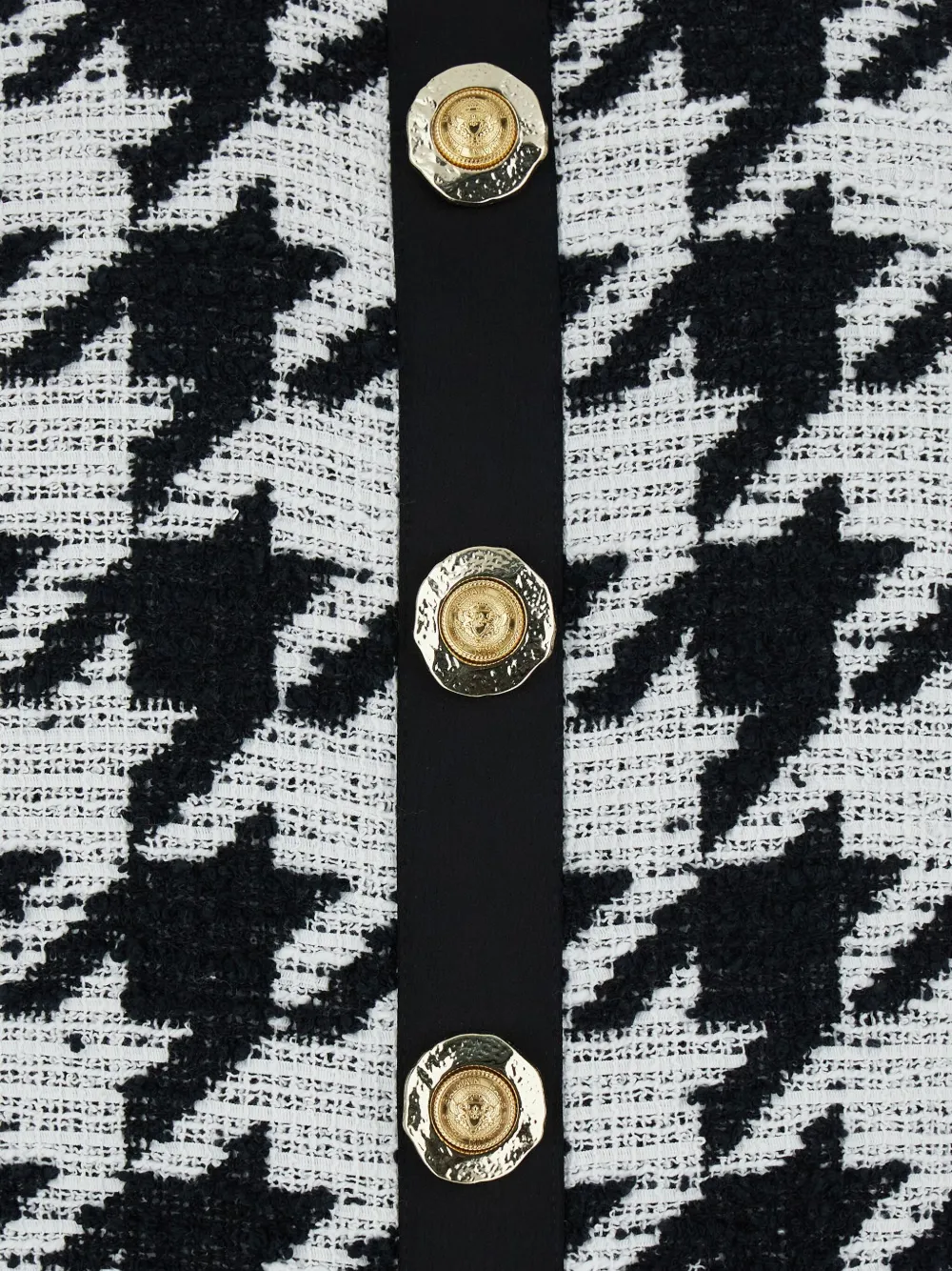 Balmain houndstooth button-detailed mini dress Zwart