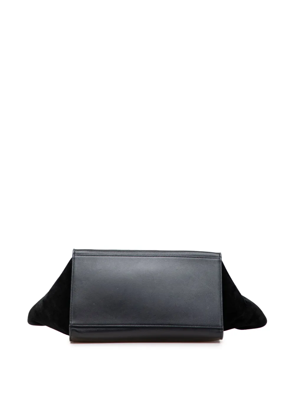 Pre-owned Celine 2012 Medium Bicolor Calfskin And Suede Trapeze Satchel