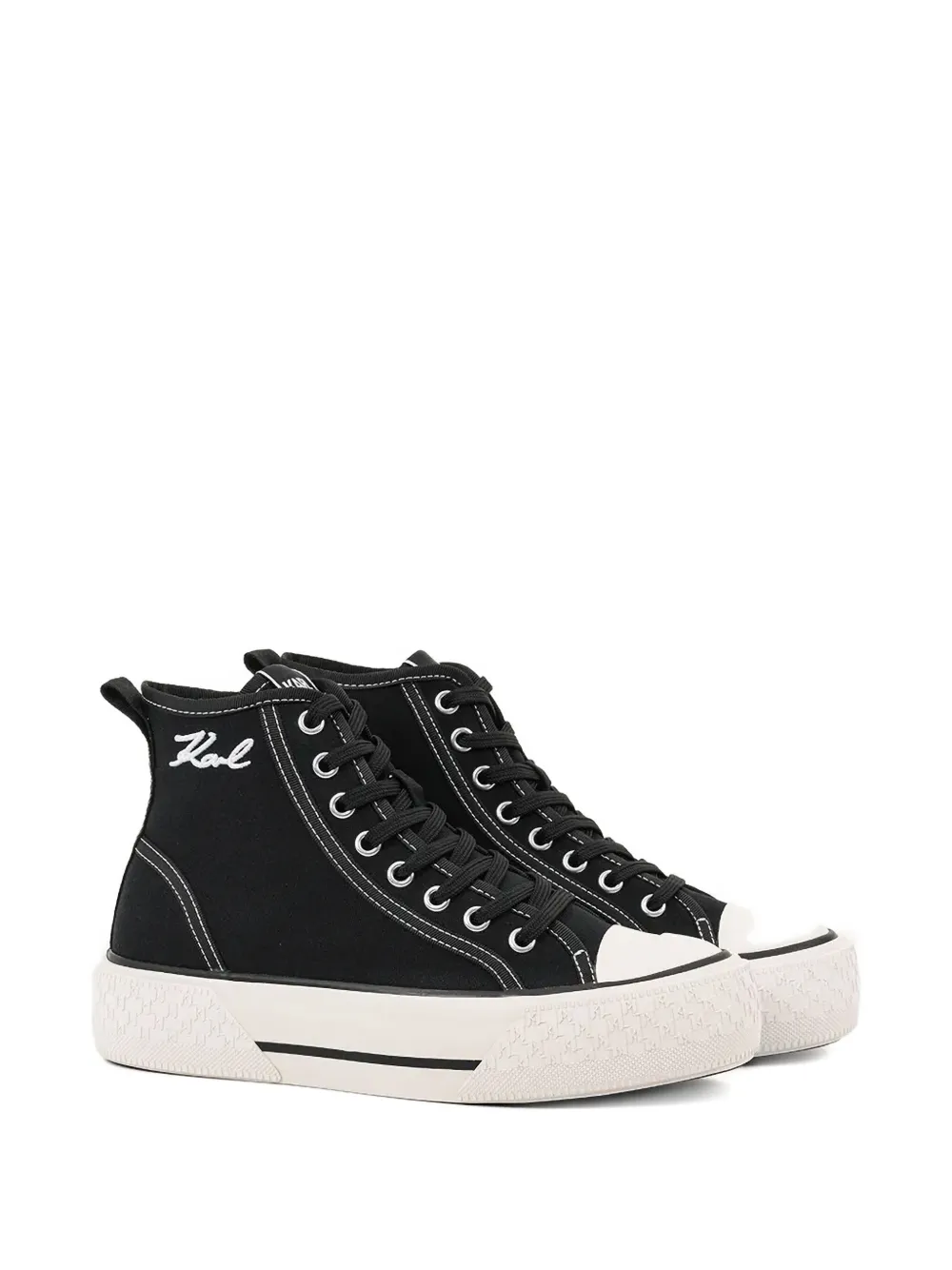 Karl Lagerfeld lace-up high-top sneakers - Zwart