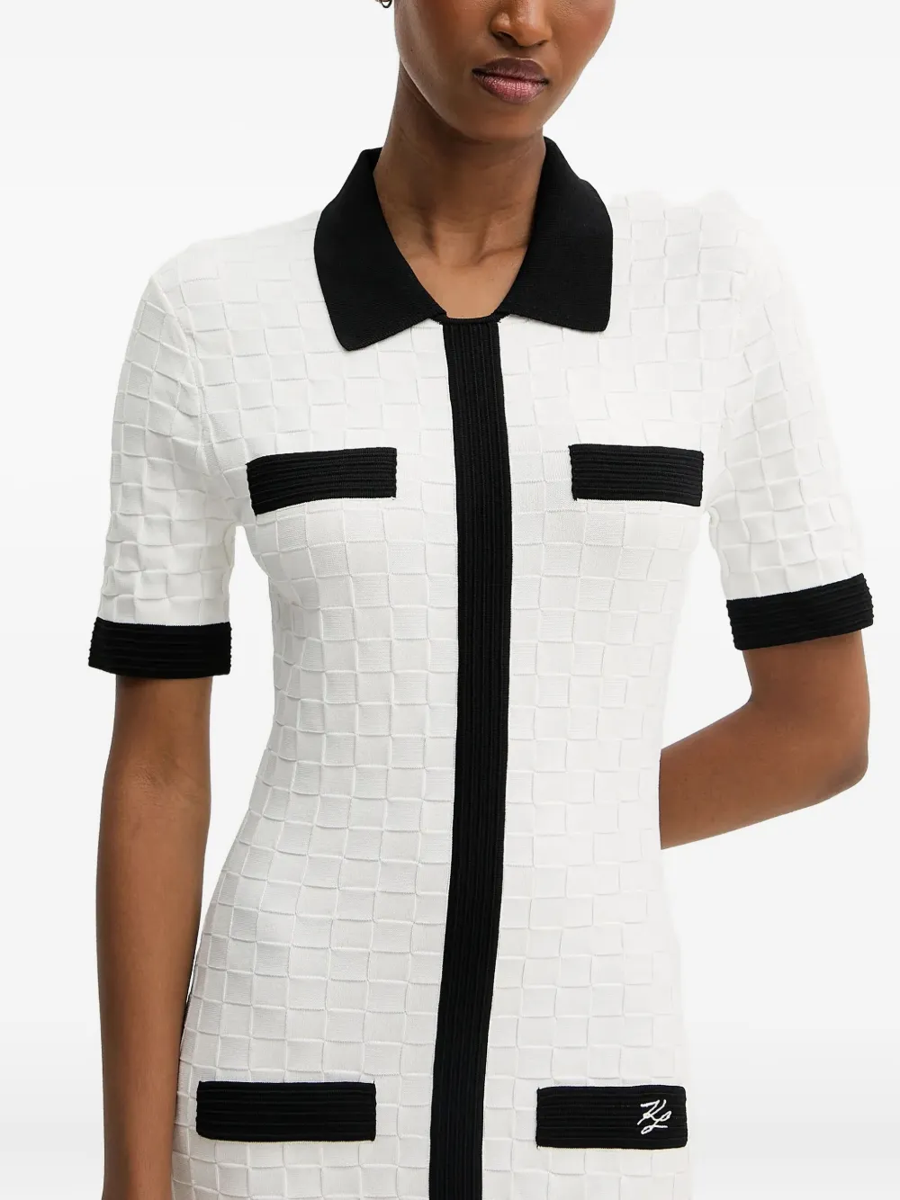 Karl Lagerfeld Jurk met geborduurd logo Wit